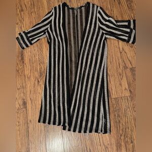 Wild Fable Black and Cream Mesh Top